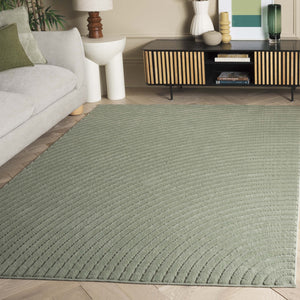 Safavieh Selena Low-Profile Green Area Rug — Durable Power-Loomed Polypropylene With Sisal Accents, Easy Care 8'-0" x 8'-0" SLE664Y-8SQ
