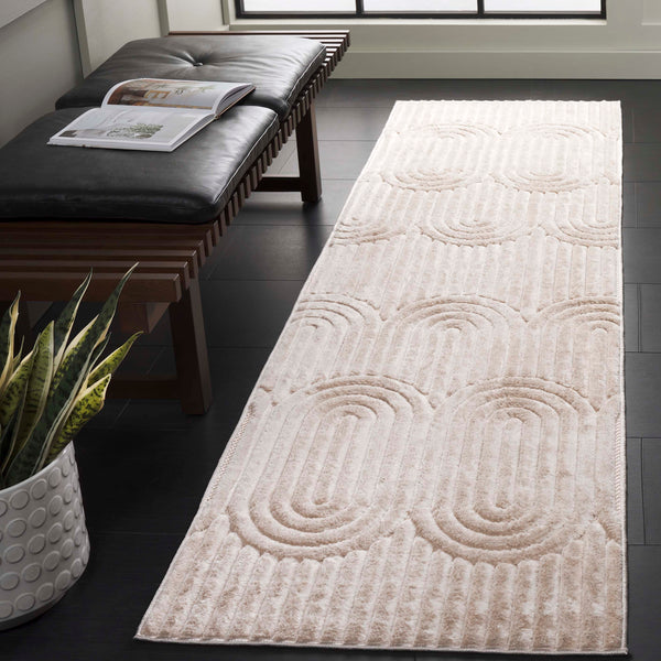 Safavieh Selena Modern Area Rug - Luxurious Soft Texture With Intricate Scallop Design For Timeless Elegance Beige Polypropylene Sle672b-4
