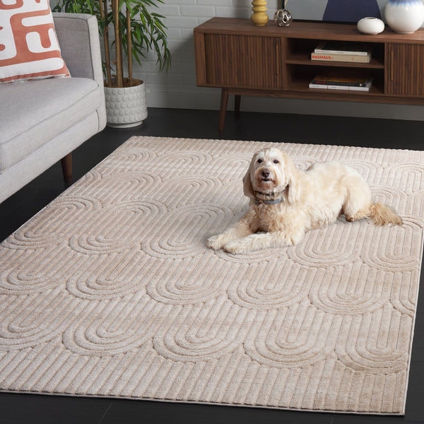 Safavieh Selena Modern Area Rug - Luxurious Soft Texture With Intricate Scallop Design For Timeless Elegance Beige Polypropylene Sle672b-4
