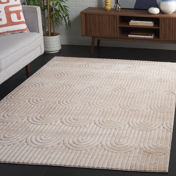 Safavieh Selena Modern Area Rug - Luxurious Soft Texture With Intricate Scallop Design For Timeless Elegance Beige Polypropylene Sle672b-4