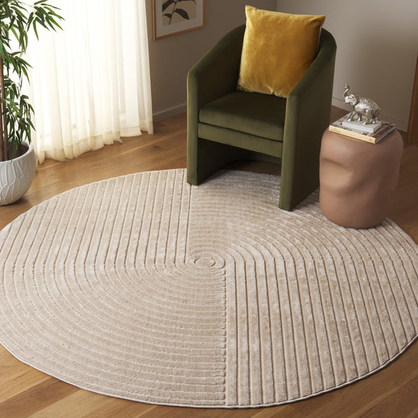 Safavieh Selena Modern Area Rug – Exquisite Turkish Craftsmanship With Concentric Circle Design For Any Space Beige Polypropylene Sle674b-28