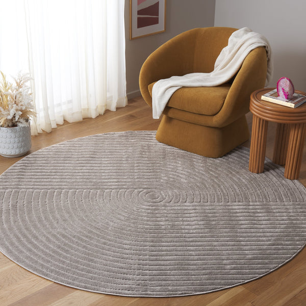 Safavieh Selena Modern Area Rug – Exquisite Turkish Craftsmanship With Concentric Circle Design For Any Space Grey Polypropylene Sle674f-9