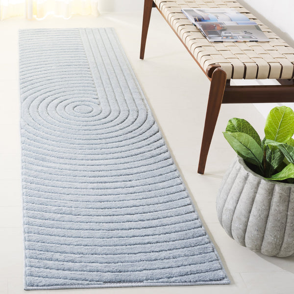 Safavieh Selena Modern Area Rug – Exquisite Turkish Craftsmanship With Concentric Circle Design For Any Space Blue Polypropylene Sle674m-7sq
