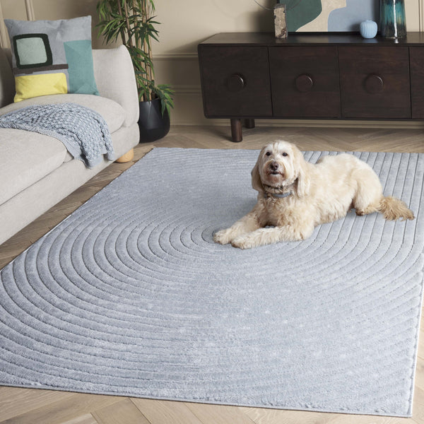 Safavieh Selena Modern Area Rug – Exquisite Turkish Craftsmanship With Concentric Circle Design For Any Space Blue Polypropylene Sle674m-7sq