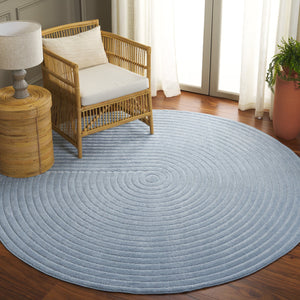 Safavieh Selena Modern Area Rug – Exquisite Turkish Craftsmanship With Concentric Circle Design For Any Space Blue Polypropylene Sle674m-7sq