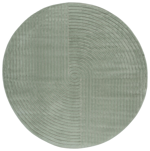 Safavieh Selena Modern Area Rug – Exquisite Turkish Craftsmanship With Concentric Circle Design For Any Space Green Polypropylene Sle674y-5
