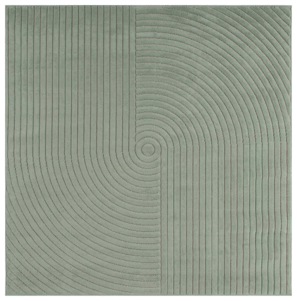 Safavieh Selena Modern Area Rug – Exquisite Turkish Craftsmanship With Concentric Circle Design For Any Space Green Polypropylene Sle674y-5