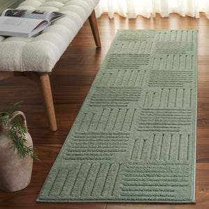 Safavieh Selena Modern Green Area Rug — Durable Power-Loomed Polypropylene With Sisal Accents, Low-Profile 8'-0" x 8'-0" SLE678Y-8SQ