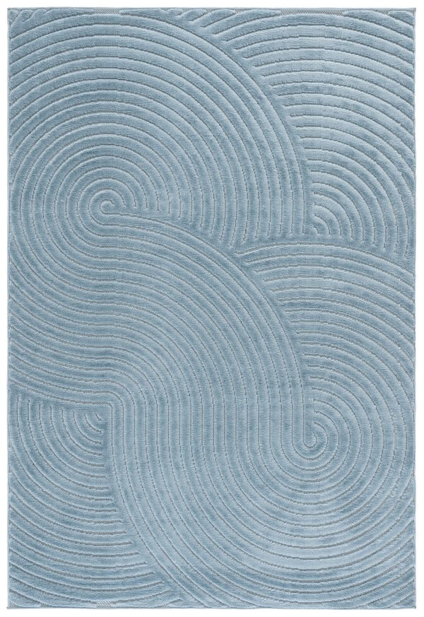 Safavieh Selena Modern Blue Square Rug — Low‑Pile Polypropylene Power‑Loomed From Turkey For High Traffic Spaces 6'-7" x 6'-7" SLE680M-7SQ