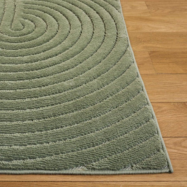 Safavieh Selena Solid Neutral Polypropylene Area Rug for Large Living Rooms Low Pile Floor Anchor Green 4'-0" x 6'-0" SLE680Y-4