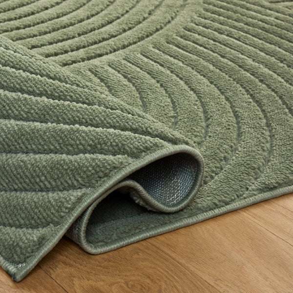 Safavieh Selena Solid Neutral Polypropylene Area Rug for Large Living Rooms Low Pile Floor Anchor Green 6'-0" x 9'-0" SLE680Y-6