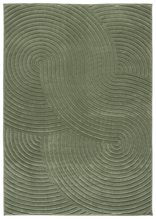 Safavieh Selena Solid Neutral Polypropylene Area Rug for Large Living Rooms Low Pile Floor Anchor Green 6'-0" x 9'-0" SLE680Y-6