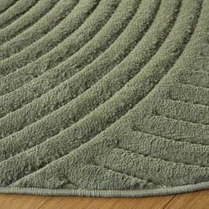 Safavieh Selena Solid Neutral Polypropylene Area Rug for Large Living Rooms Low Pile Floor Anchor Green 6'-7" x 6'-7" Round SLE680Y-7R