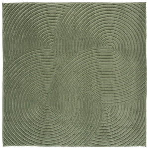Safavieh Selena Solid Neutral Polypropylene Area Rug for Large Living Rooms Low Pile Floor Anchor Green 6'-7" x 6'-7" Square SLE680Y-7SQ
