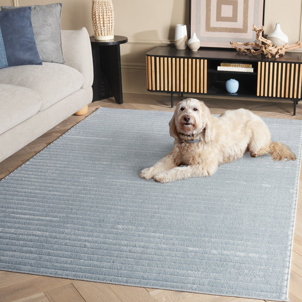 Safavieh Selena Modern Blue Area Rug - Low-Profile 3/8" Pile, Power-Loomed Turkey, Durable Stain-Resistant Design 6'-0" x 8'-0" SLE682M-68