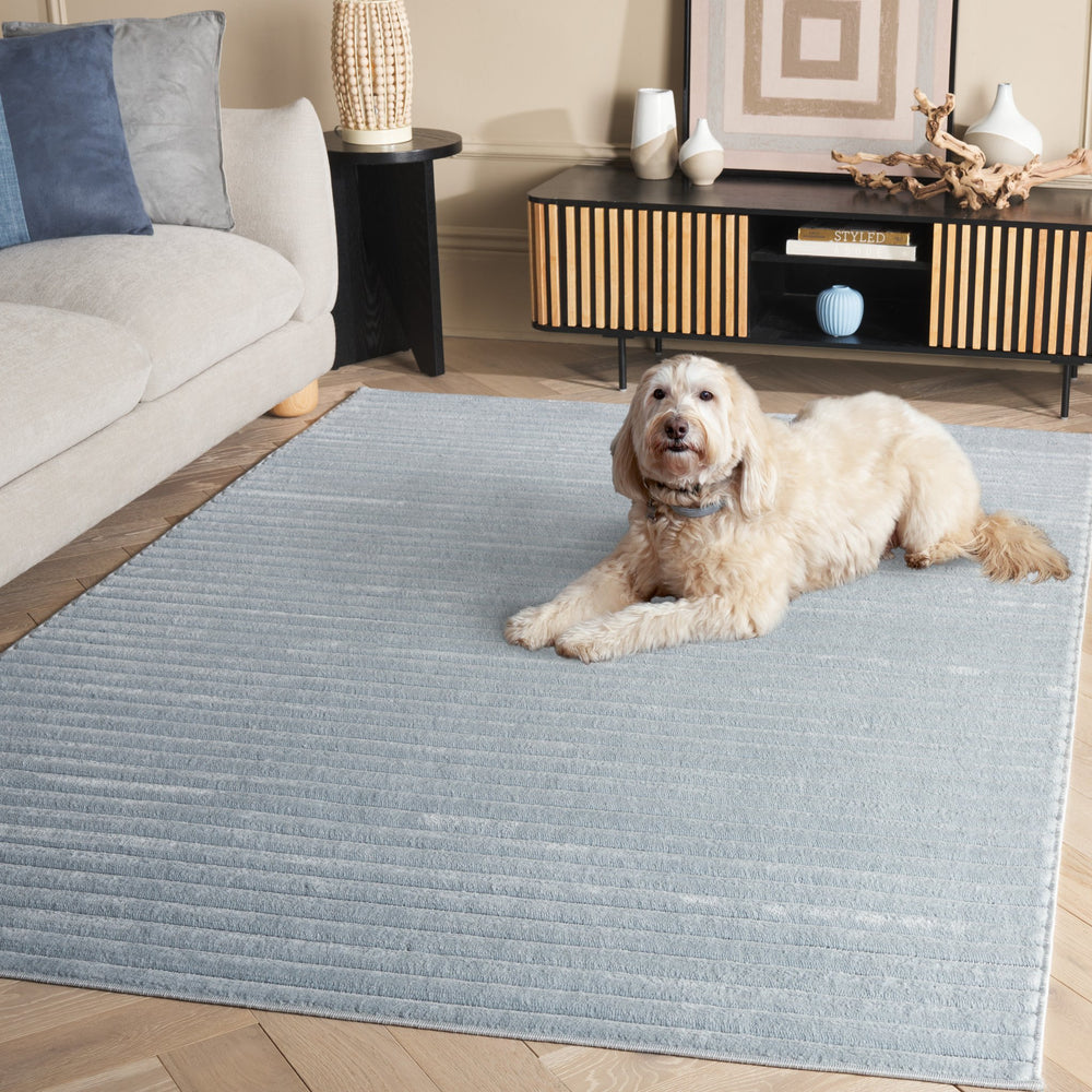 Safavieh Selena Modern Blue Geometric Area Rug — Low-Profile Durable Polypropylene With Sisal Backing 3'-0" x 5'-0" SLE682M-3