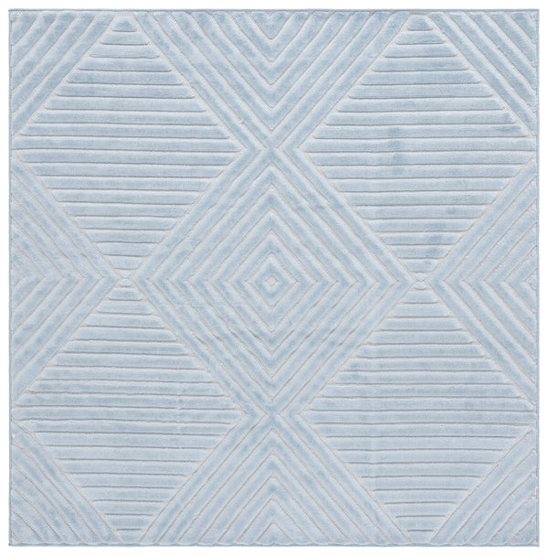 Safavieh Selena Round Area Rug In Bold Blue — Low-Profile Power-Loomed Polypropylene With Sisal Backing 6'-7" x 6'-7" SLE684M-7R