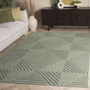 Safavieh Selena Modern Green Area Rug — Low-Profile 3/8" Pile, Durable Polypropylene, Sisal-Latex Backing 3'-0" x 5'-0" SLE684Y-3