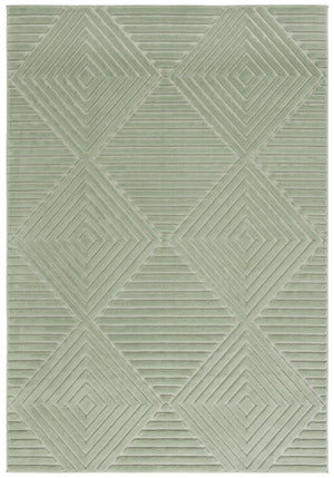 Safavieh Selena Low-Profile Green Runner Rug — Minimalist Geometric Modern, Durable Power-Loomed Turkish Construction 2'-2" x 6'-0" SLE684Y-26