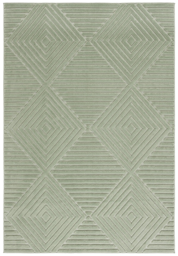 Safavieh Selena Low-Profile Green Runner Rug — Minimalist Geometric Modern, Durable Power-Loomed Turkish Construction 2'-2" x 6'-0" SLE684Y-26