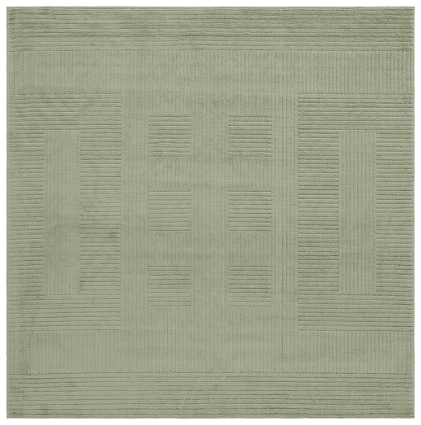 Safavieh Selena Modern Green Square Area Rug — Low‑Profile Polypropylene With Sisal Accents, Durable Turkey Power‑Loomed 5'-3" x 5'-3" SLE686Y-5SQ