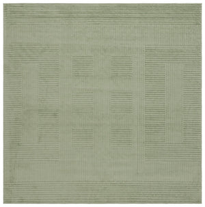 Safavieh Selena Modern Round Green Rug With Geometric Motif, Low-Profile Durable Polypropylene For High-Traffic Homes 5'-3" x 5'-3" SLE686Y-5R