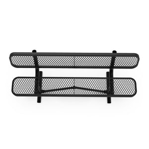 English Elm Sigrid 6' Commercial-Grade Outdoor Bench with Expanded Metal Mesh for Comfort and Durability Black SLF-AG4HUT2-BK-GG
