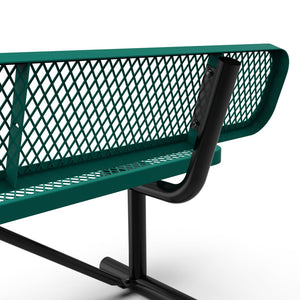 English Elm Sigrid 6' Commercial-Grade Outdoor Bench with Expanded Metal Mesh for Comfort and Durability Green SLF-AG4HUT2-GN-GG