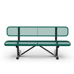 English Elm Sigrid 6' Commercial-Grade Outdoor Bench with Expanded Metal Mesh for Comfort and Durability Green SLF-AG4HUT2-GN-GG