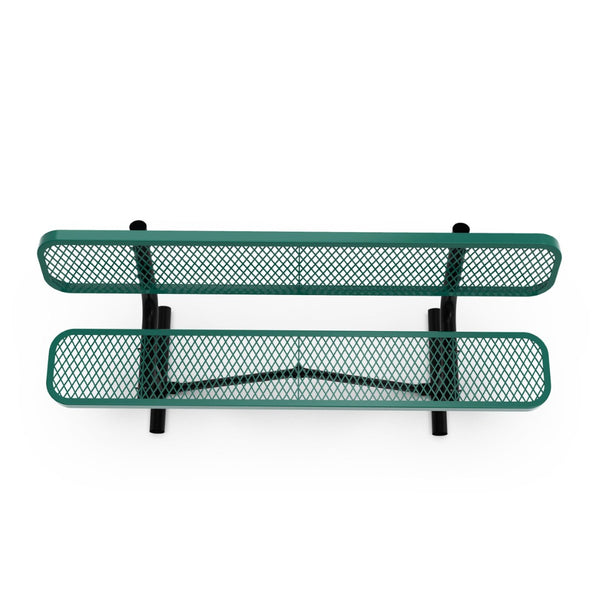 English Elm Sigrid 6' Commercial-Grade Outdoor Bench with Expanded Metal Mesh for Comfort and Durability Green SLF-AG4HUT2-GN-GG