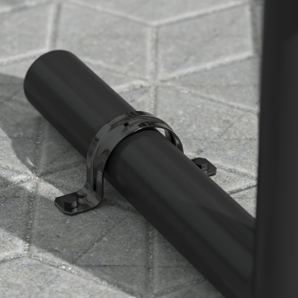 English Elm Sigrid 6' Outdoor Bench - Durable Commercial-Grade Metal Design for Parks, Playgrounds & More Black SLF-AG4HUT2-H48L-BK-GG