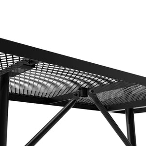 English Elm Mantilla 6' Rectangular Outdoor Picnic Table - Durable Steel Frame, Umbrella Hole, Easy Maintenance Black 61.75"W x 72.25"D x 29.5"H SLF-EML-72-BK-GG