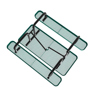 English Elm Mantilla 6' Rectangular Outdoor Picnic Table - Durable Steel Frame, Umbrella Hole, Easy Maintenance Green 61.75"W x 72.25"D x 29.5"H SLF-EML-72-GN-GG