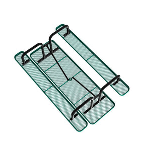 English Elm Mantilla 6' Rectangular Outdoor Picnic Table - Durable Steel Frame, Umbrella Hole, Easy Maintenance Green 57.5"W x 95.75"D x 30"H SLF-EML-96-GN-GG