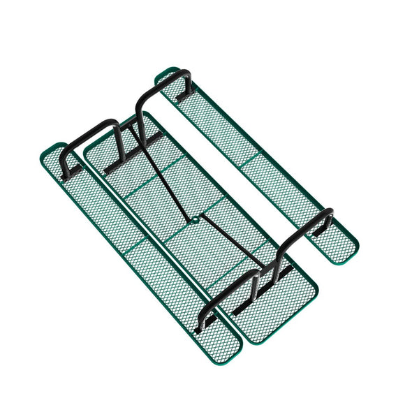 English Elm Mantilla 6' Rectangular Outdoor Picnic Table - Durable Steel Frame, Umbrella Hole, Easy Maintenance Green 57.5"W x 95.75"D x 30"H SLF-EML-96-GN-GG