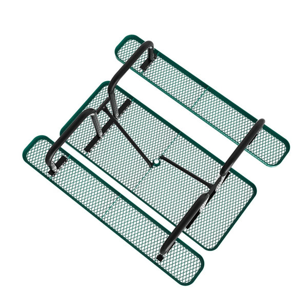 English Elm Mantilla 6' Rectangular Outdoor Picnic Table with Heavy-Duty Construction for Parks and Campuses Green 61.75"W x 72.25"D x 29.5"H SLF-EML72-H48L-GN-GG