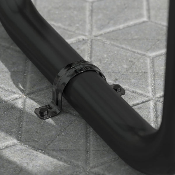 English Elm Mantilla 6' Rectangular Outdoor Picnic Table with Heavy-Duty Construction for Parks and Campuses Black 57.5"W x 95.75"D x 30"H SLF-EML96-H60L-BK-GG