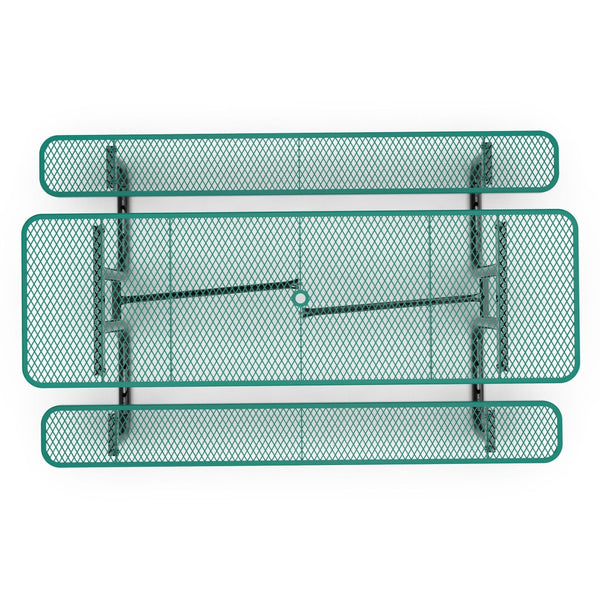 English Elm Mantilla 6' Rectangular Outdoor Picnic Table with Heavy-Duty Construction for Parks and Campuses Green 57.5"W x 95.75"D x 30"H SLF-EML96-H60L-GN-GG