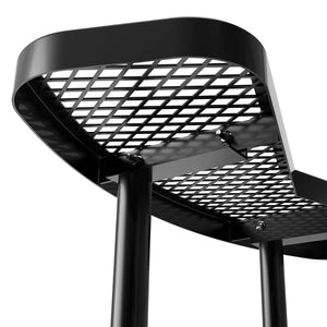 English Elm Creekside 46" Round Outdoor Picnic Table - Durable Heavy Gauge Steel Frame with Umbrella Hole & Comfort Black 82.5"W x 82.5"D x 29"H; Seat Size: 38.5"W x 11.75"D x 17.25"H SLF-EMR46-H60L-BK-GG