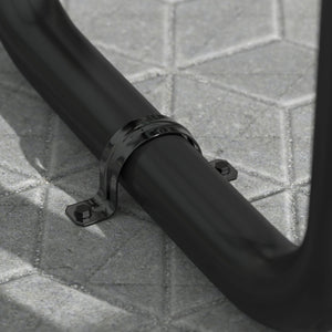 English Elm Creekside 46" Round Wheelchair Accessible Picnic Table with Durable Design and Umbrella Hole Feature Black 82.5"W x 82.5"D x 29"H; Seat Size: 38.5"W x 11.75"D x 17.25"H SLF-EMR46ADA-HL60L-BK-GG