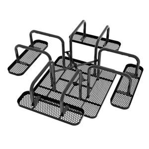 English Elm Creekside 46" Square Outdoor Picnic Table - Durable Heavy-Gauge Metal Mesh Top with Anchors & Safety Black 79.75"W x 79.75"D x 28.75"H SLF-EMS46-H60L-BK-GG