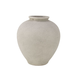 Zeugma Round Earth Grey Clay Jar - Stylish 8" Decorative Storage Container For Home Or Office Décor   Nw240425s