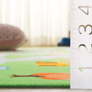 Safavieh Santa Monica Kids Playful Area Rug With Town Motif - Cozy, Washable, And Slip-resistant Design Light Green Polyester Smk100y-8