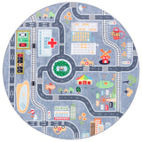 Santa Monica Kids Power Loomed Polyester Rug - Playful Town Map Design for Imaginative Play Spaces