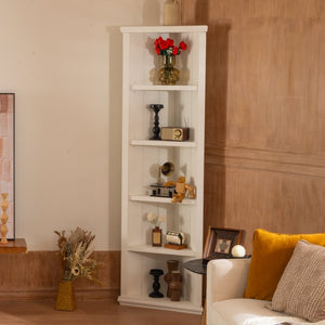 English Elm 2x White Mdf Five Tier Triangle Bookcase Set Geometric Farmhouse Living Room Storage SN845P263464