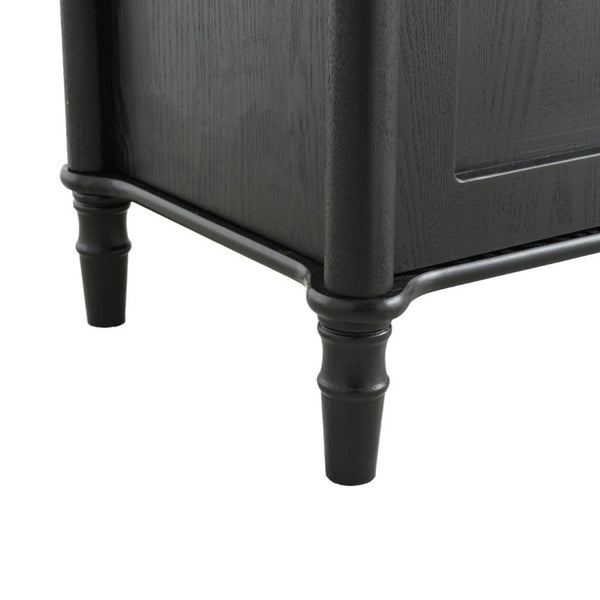 English Elm 73.25''H Mid-Century Curio Cabinet Ash Veneer Glass Doors Carved Legs Living Room SN845P296681B