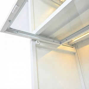 English Elm 76.75'' Five Tier Iron Curio Cabinet Tempered Glass Doors Led Lit White Steel SN845P397473W