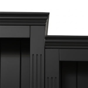 English Elm 78.75 Inch Retro Farmhouse 3 Piece Bookcase Set with LED Light and Tempered Glass Shelves SN845P438697B