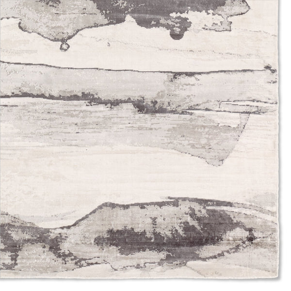 Jaipur Living Sanata Contour Sna01 Handwoven Handmade 100% Viscose Contemporary Abstract Indoor Rug Gray, Ivory 100% Viscose Rug160095