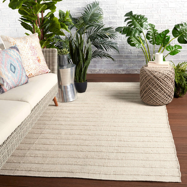 Jaipur Living Jaipur Living Miradero Handwoven Flatweave Stripe Rug for Indoor Outdoor Spaces Ivory 7'10"X10'10" RUG149545